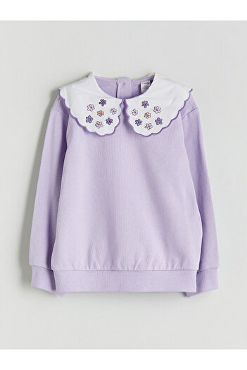 LC Waikiki Lcw Kids Lilac Crew Neck Girls' Sweatshirt 2-Pack W5Ip18Z1
