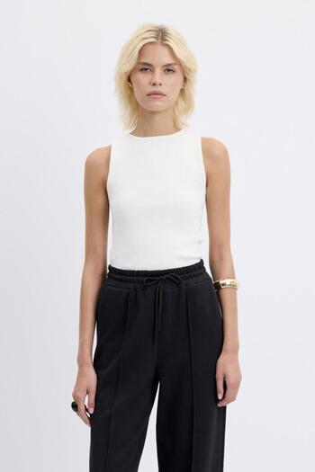 KADRİYE BAŞTÜRK Round Neck Sleeveless Knitwear Bodysuit Ecru
