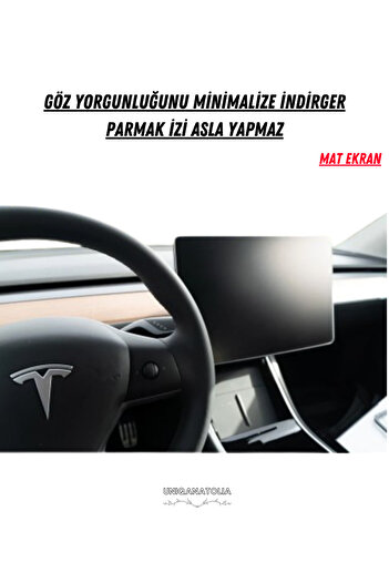 UniqAnatolia Tesla Model 3 and Model Y Navigation and Multimedia Compatible Matte Screen Protector