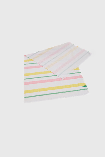 Benetton Home Bath Peshtemal Towel Striped Green Light Gray 100% Cotton 80X165 cm