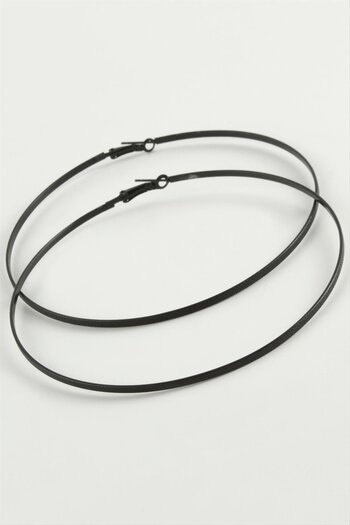 feryal Dotted Metal Hoop Earrings 8-9-10 cm