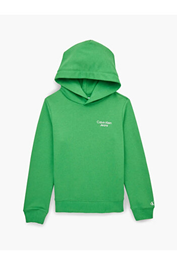 Calvin Klein CKJ STACK LOGO HOODI Erkek Yeşil Hoodie