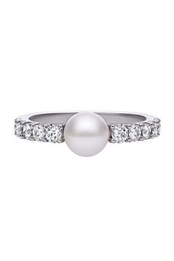 Diamonfire Inel cu perlă de argint și zirconiu 611943