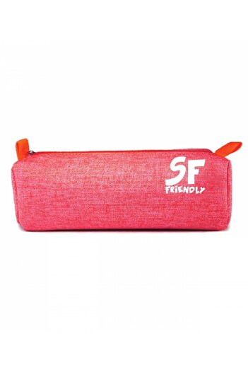 School Friendly Soft Pencil Case 1 Zipper Red