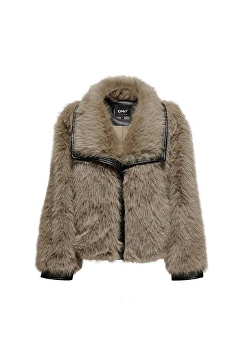 ONLY Pisa Women's Beige Fleece Coat (15330273-H)