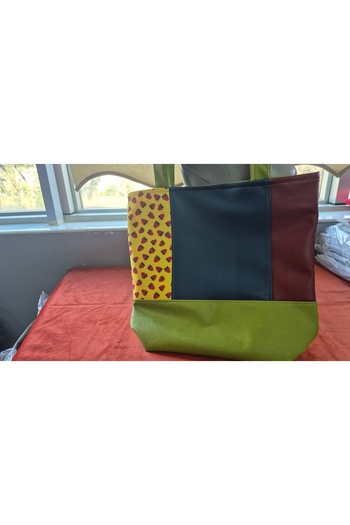 Makyajistanbul Hg El Bag Faux Leather and Patterned Black