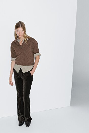 Massimo Dutti Skinny fit kadife pantolon