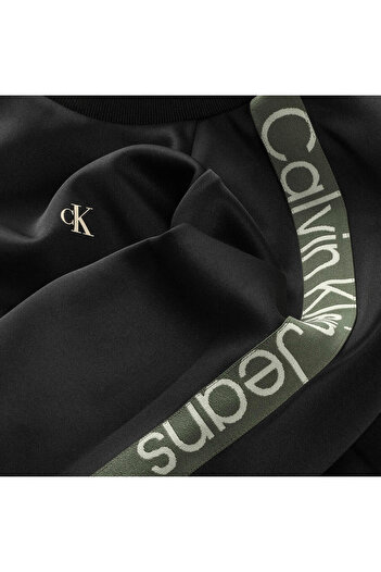 Calvin Klein CKJ TAPE CREWNECK SE Erkek Siyah Eşofman Takımı