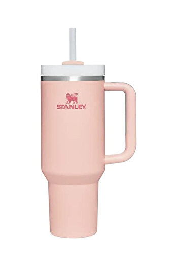Generic Stanley Quencher H2.0 FlowState Stainless Steel Tumbler with Straw & Handle - 40oz Pink
