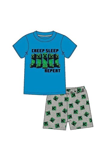 Mojang Children's Pajamas Minecraft, Creeper since Alpha, 12 years/152 cm, Blue/Green