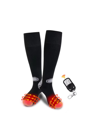 NeoSimply Heated Socks With Remote Neosimply®, Rechargeable Battery 2600 mAh 7.4V, Black, Unisex,XL