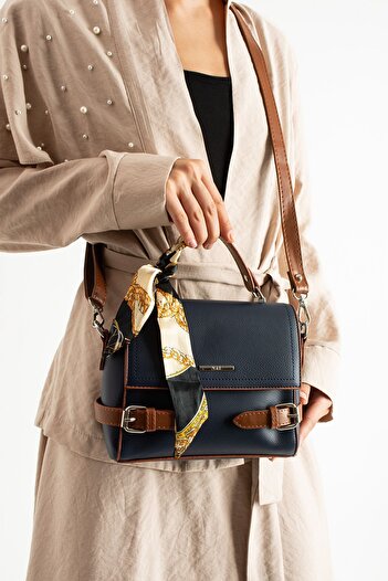 KIRASE Multi-Compartment Quality Shoulder and Arm Bag with Bow and Belt Detail