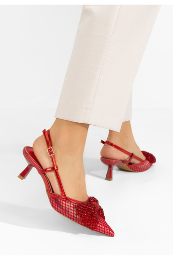 B T Shoes Daniele red low-heeled shoes