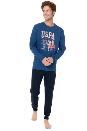 U.S. Polo Assn. Men's Cotton Comfortable Fit Indigo Pajama Set