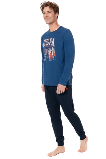 U.S. Polo Assn. Men's Cotton Comfortable Fit Indigo Pajama Set