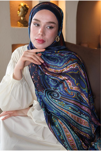 Merve Nayir Etro Pattern Silk Voile Shawl