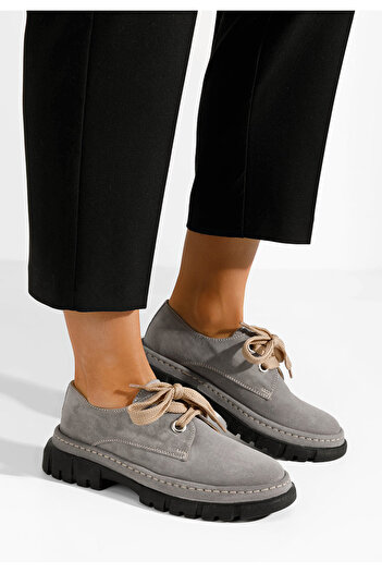 B T Shoes Women's casual leather shoes Dasha gray