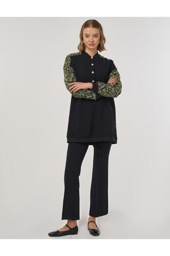 KYR Fabric Garnished Tunic Black