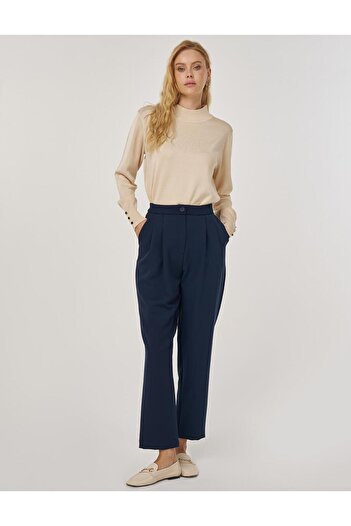 KYR Double Pleated Trousers Dark Navy Blue
