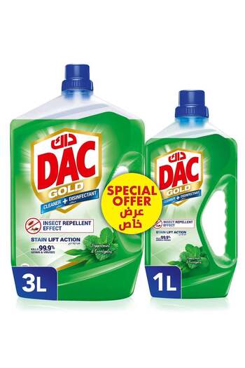 DAC Gold Multi-Purpose Disinfectant And Liquid Cleaner 3L+1L