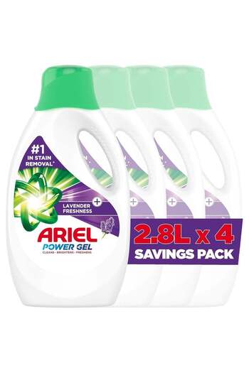 Ariel Laundry Detergent Lavender Freshness Power Gel 4 x 2.8L