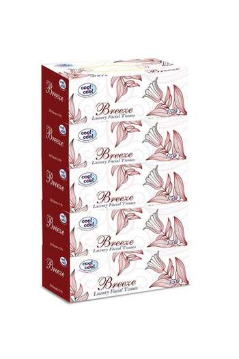 COOL & COOL Pack Of 5 Breeze Facial Tissues 150's White