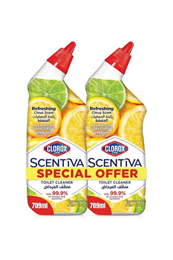 Clorox Scentiva Toilet Cleaner Madagascar Citrus Grove 2 x 709ml