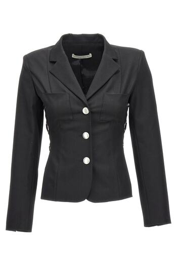 Alessandra Rich Single Breast Lace-Up Blazer Jacket
