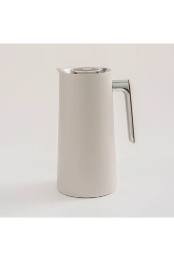 Dallaty 1L light grey steel vacuum flask with wooden handle