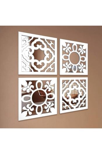 Slasa Artistic Wooden Wall Mirror Set, 4 Pieces - Bohemian Decor
