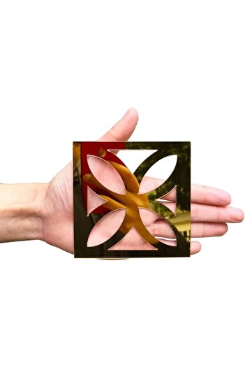 Slasa Acrylic Mirror Wall Stickers by - 30 Pieces, Gold 10x10 cm
