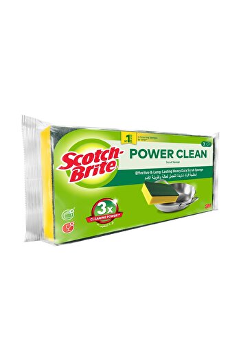 Scotch Brite Scotch-Brite Power Clean Heavy Duty Scrub Sponge Value Pack 3 pcs – 10x Tough Cleaning