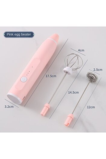 Choice Pink USB electric mixer whisk milk frother handheld matcha coffee electric stainless steel mixer