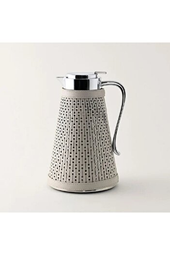 Dallaty 1L stainless steel vacuum flask silver & beige