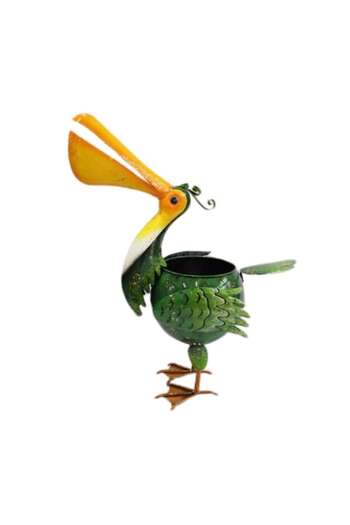hectarul Decorative Metal Painted Pot Pelican, 47 x 21 x 57 cm
