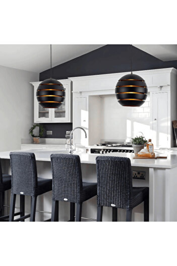ACCEPT Modern Pendant Light Black and Gold with Adjustable Design