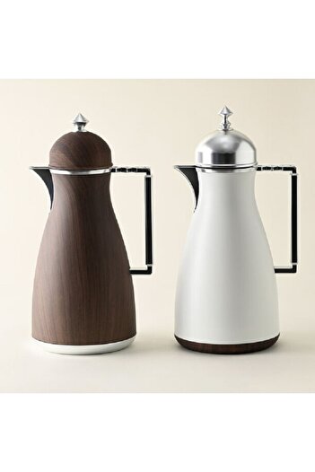 Dallaty 2 Pieces Plastic Vacuum Flask Koufa Dark Wood 1L