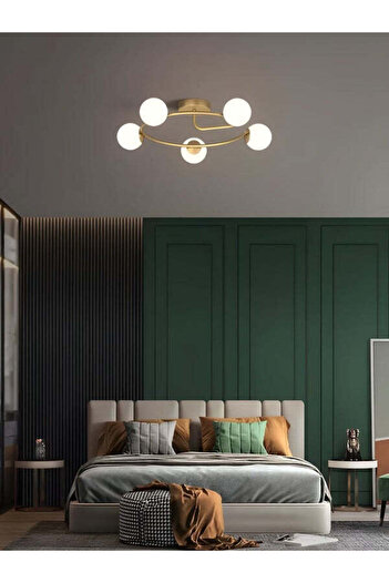 RFAN Chandelier, Model 5966/5, With Lampshades, 5 X E27, Gold