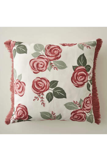 Bella Maison Rose Printed Cushion Cover Cream (43X43 cm)