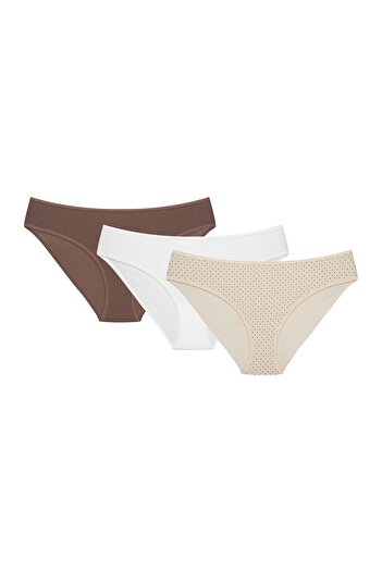 ESOTIQ Women's Panties Set 3-Pack Classic Everyday Briefs Cotton & Elastane | Mia-Mia