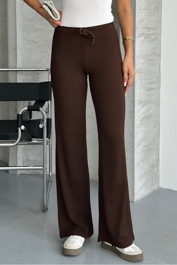 macharel jeans Straight Fabric Ribbed Palazzo Pants