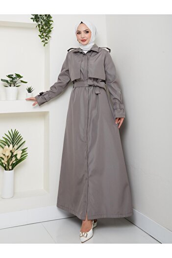 YEDİLALE Apoletli̇ Max. Boy Windproof Trench Coat [Unlined, Size Range 38-48, 135 cm Medium]