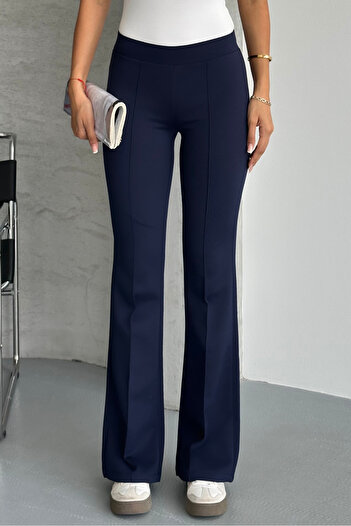 macharel jeans Women's Spanish Leg Opening Ribbed Stitching Modal Fabric Pants