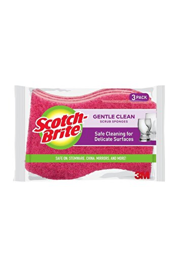 Scotch Brite Delicate Gentle Clean Scrub Sponges 3 pcs – Safe Non-Scratch Cleaning Pads