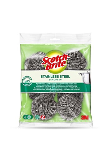 Scotch Brite Stainless Steel Spiral Scrubbers – 6 Pcs Pack | Durable & Rust-Free