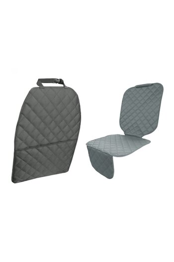 Metru Patrat Set 2 Quilted Universal Car Seat and Backrest Protectors - Gray