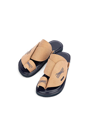 NAYASHIN Beige suede embroidered oriental shoes with black orthopedic sole
