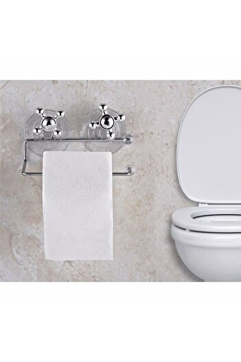 Elista Chrome Toilet Roll Holder with Suction Cup (100% Domestic Production)