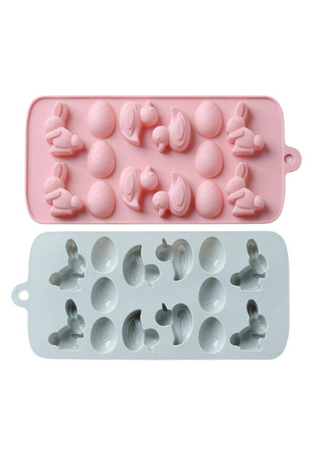 PASTRY PLANET Silicone Chocolate Mold with Rabbit and Egg Figures |   Confectionery, Ice and Dessert Mold
