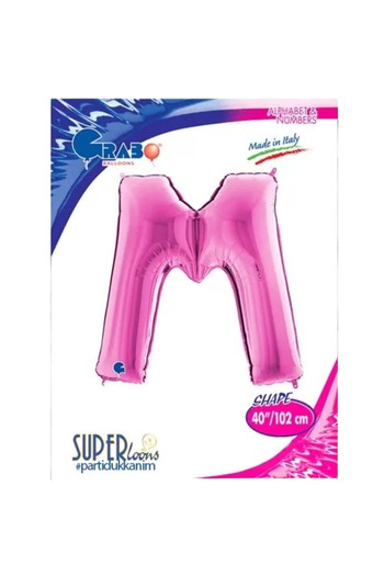 Grabo Balloons Foil Letter m Pink 40 Inc 101 Cm-Grabo